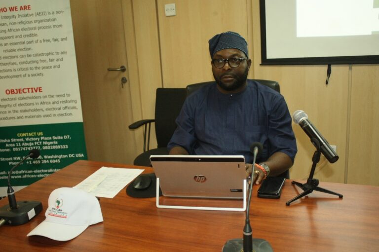 Dr. Daniel Omofoman Executive-Director African Electoral Integrity Initiative (AE2i).