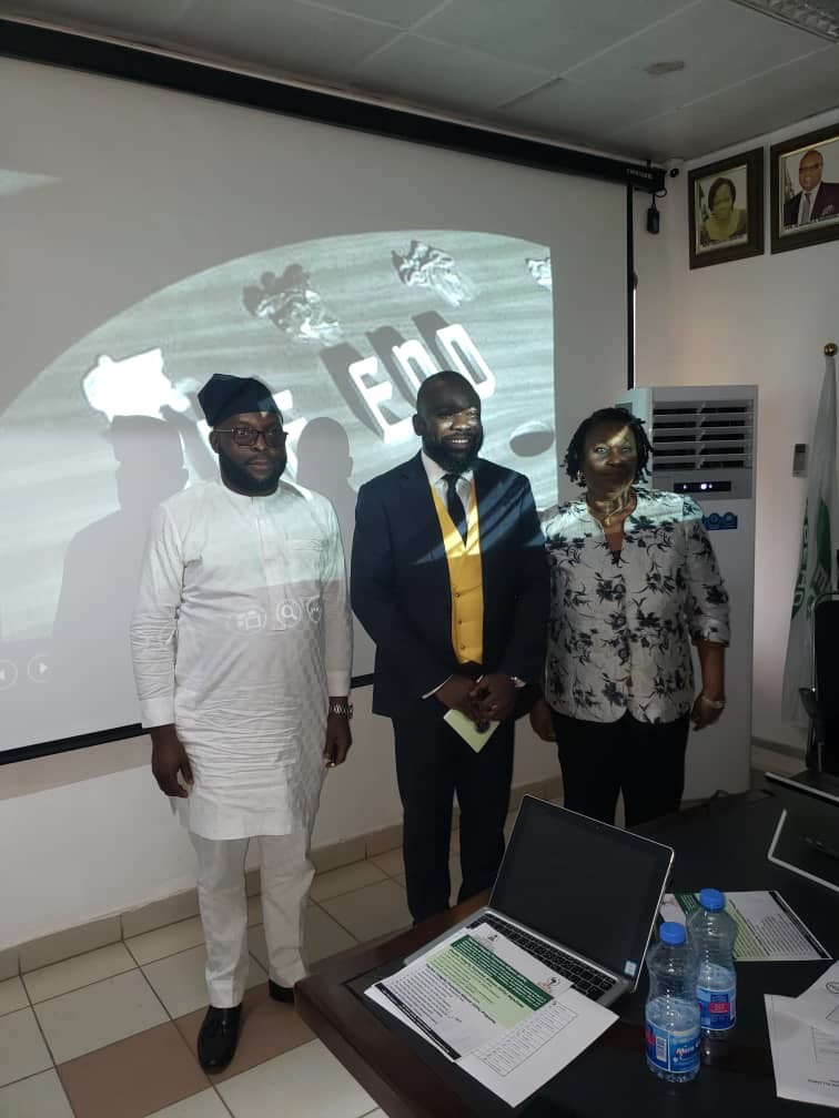 (L-R) Dr. Daniel Omofoman Executive Director African Electoral Integrity Initiation and founder of the Electoral Integrity Promotion Alliance, Dr. Ayanlola Ayayimika (1909 Concept), Mrs. Helen Garpiya Deputy Director of Department of Political Research and Constitutional Matters (PRCM).